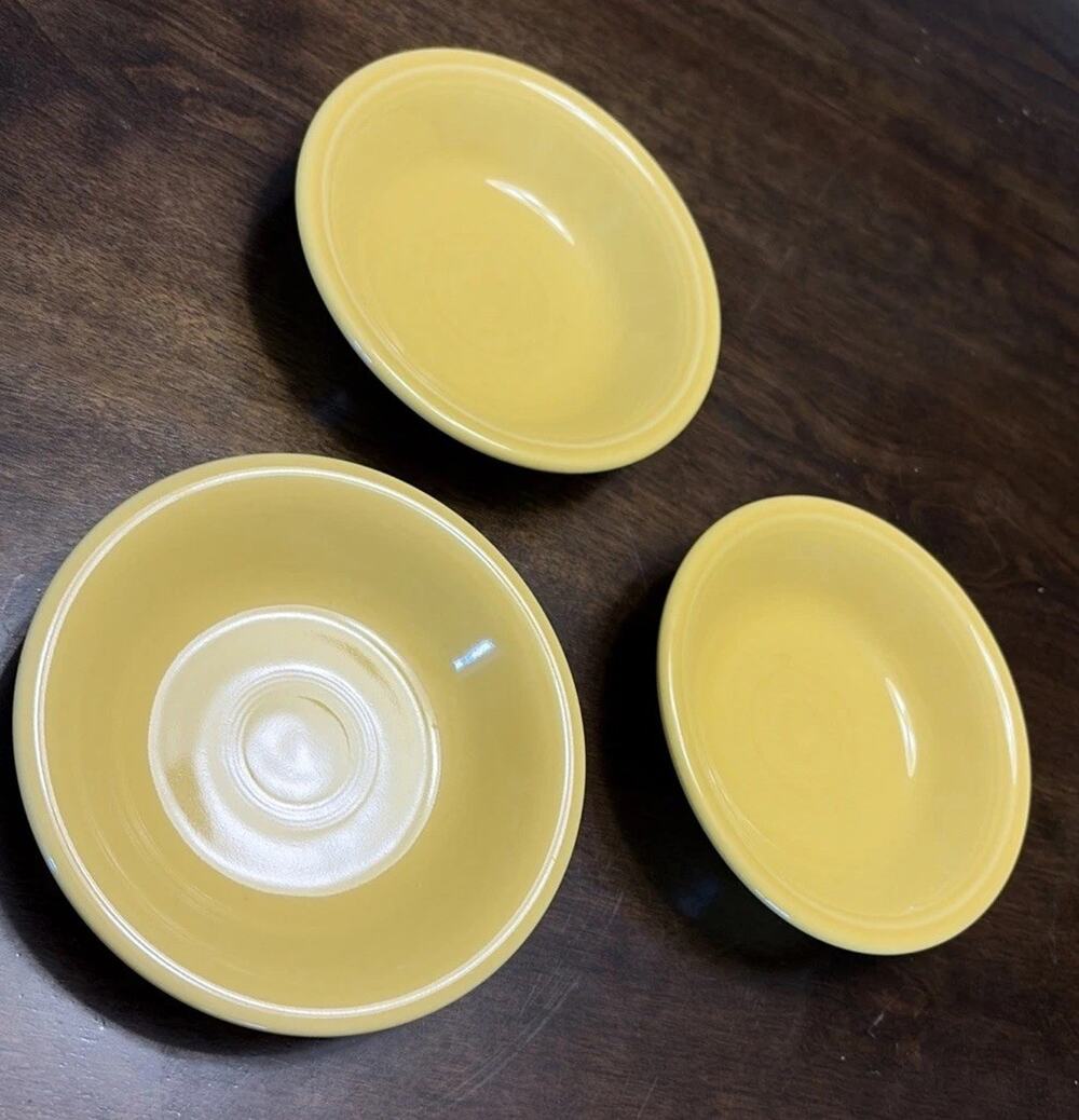 Fiesta Fruit Bowl Daffodil First Quality New 6 1/4 Oz 5 3/8” Lot 3 Yellow